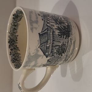 J&G Meakin Blue and white Stokesay castle tea mug England
